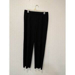 Exclusively Misook Pants Womens Black Acrylic Straight Leg Pull On Sz PS
